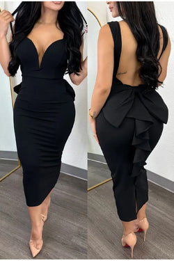 Casual Sweet Daily Elegant Backless Solid Color With Bow Spaghetti Strap Dresses