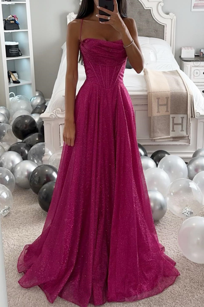 Prom Elegant Bronzing Pattern Patchwork Sequined V Neck Sling Dresses