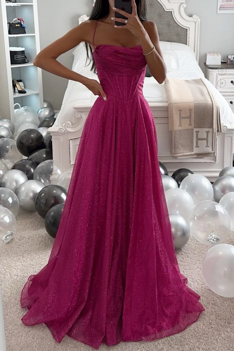 Prom Elegant Bronzing Pattern Patchwork Sequined V Neck Sling Dresses